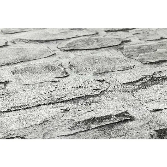 Tadessi Vliestapete M1-No.185 - Grau, Steinoptik, 10,05 x 0,53 m - Texturierte graue Tapete mit natürlichem Schiefersteinmuster.