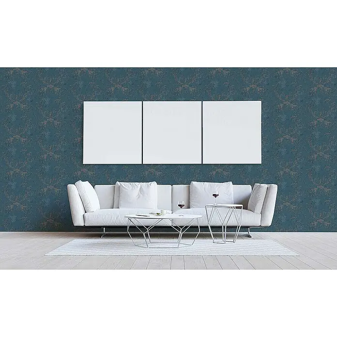 Tadessi Vliestapete M1-No.492 - Blau, Ornament, 10,05 x 0,53 m