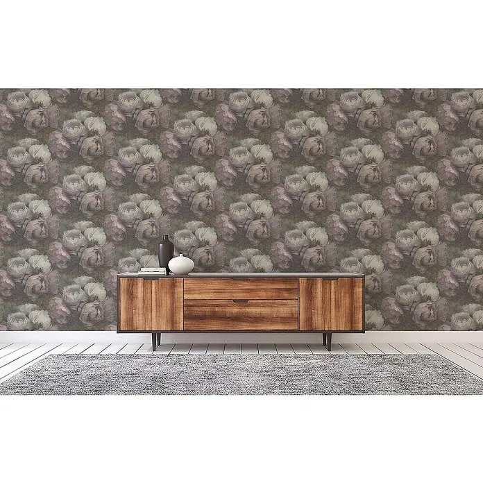 Tadessi Vliestapete M1-No.1651 - Grün, Floral, 10,05 x 0,53 m