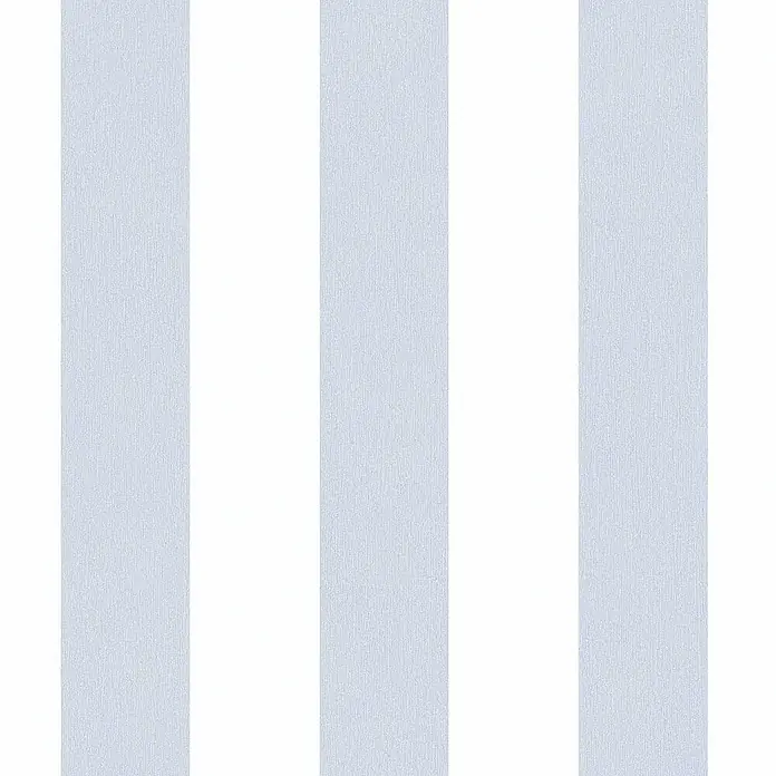 Tadessi Vliestapete M1-No.769 - Grau, Streifen, 10,05 x 0,53 m - Hellblau-weiß gestreiftes Muster mit feiner Textur.