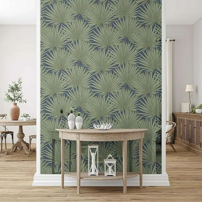 Tadessi Vliestapete M1-No.4239 - Blau, Floral, 10,05 x 0,53 m