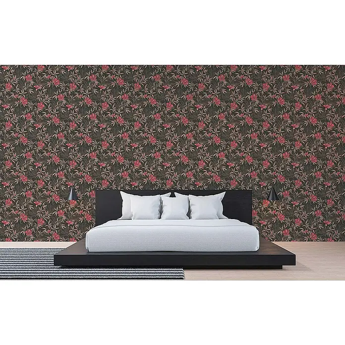 Tadessi Vliestapete M1-No.692 - Rot, Floral, 10,05 x 0,53 m