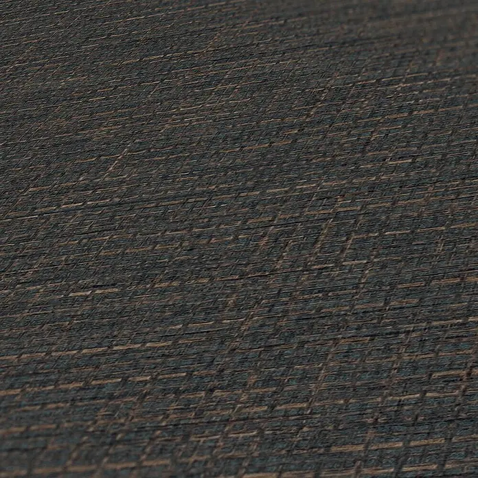 Tadessi Vliestapete M1-No.1780 - Grau, Sonstiges, 10,05 x 0,53 m - Dunkelbraune Holztextur mit grobem, gewebtem Muster.