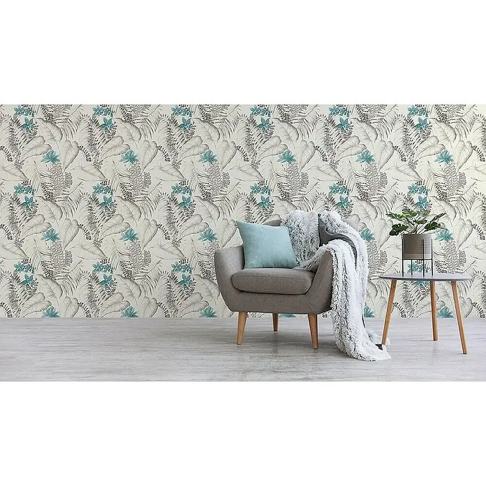Tadessi Vliestapete M1-No.2979 - Grau, Floral, 10,05 x 0,53 m
