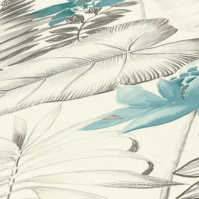 Tadessi Vliestapete M1-No.2979 - Grau, Floral, 10,05 x 0,53 m