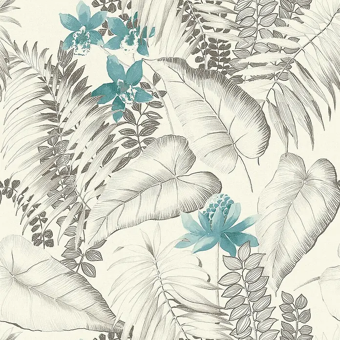 Tadessi Vliestapete M1-No.2979 - Grau, Floral, 10,05 x 0,53 m