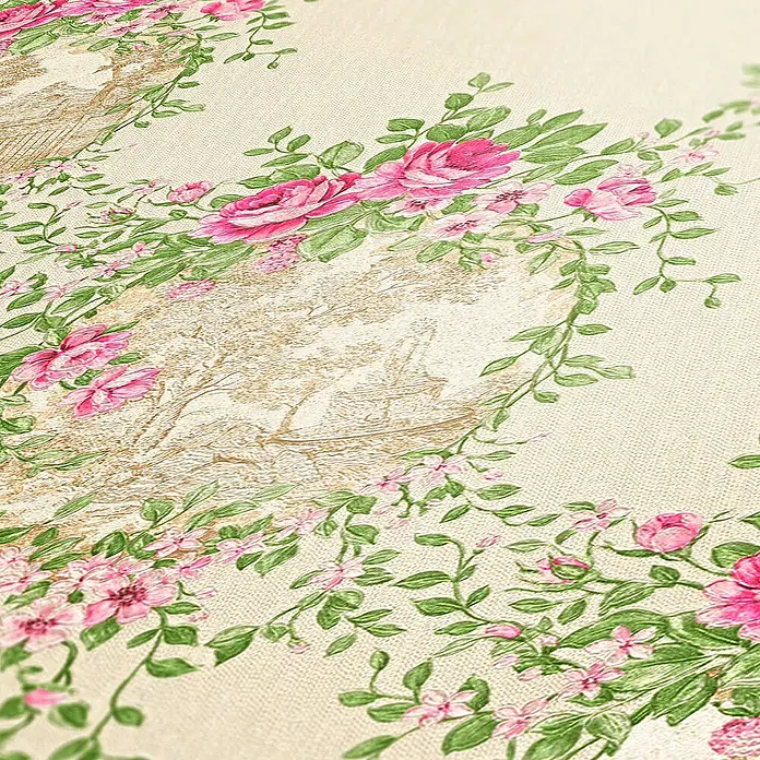 Tadessi Vliestapete M1-No.2517 - Rosa, Floral, 10,05 x 0,53 m
