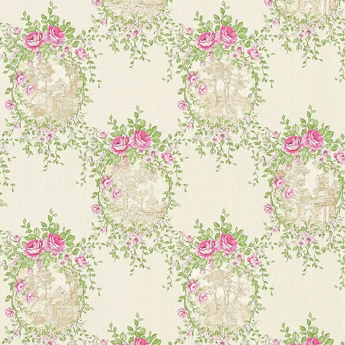 Tadessi Vliestapete M1-No.2517 - Rosa, Floral, 10,05 x 0,53 m