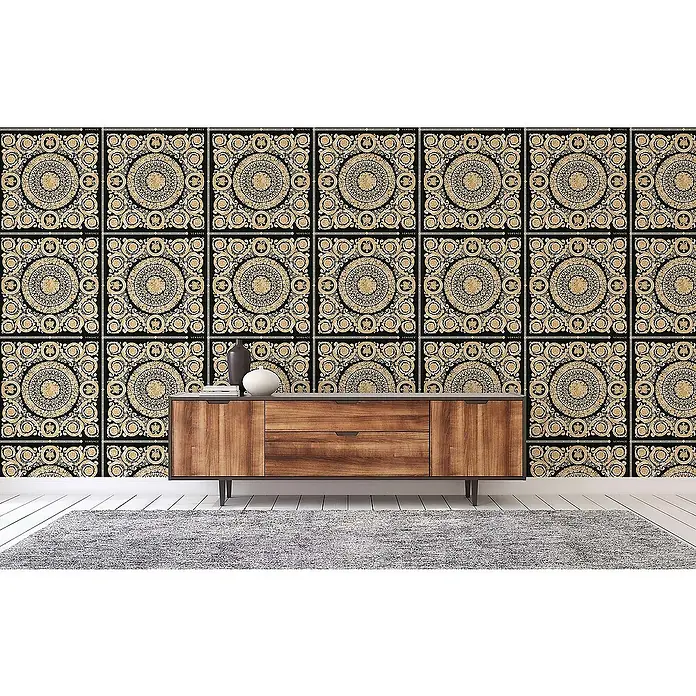 Tadessi Vliestapete M1-No.315 - Schwarz, Ornament, 10,05 x 0,7 m