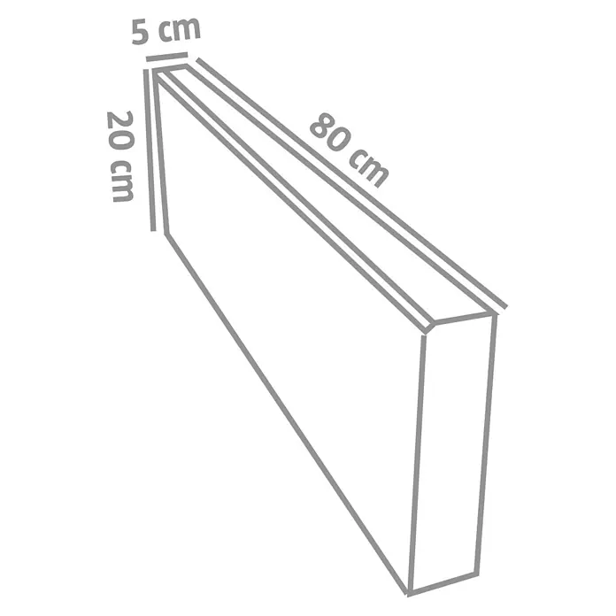 EHL EIBA Rasenkante - 80 x 5 x 20 cm, Anthrazit, Beton - Präsentation einer eleganten, rechteckigen Sockelleiste mit den Maßen 80x20x5 cm, ideal für moderne Inneneinrichtungen.