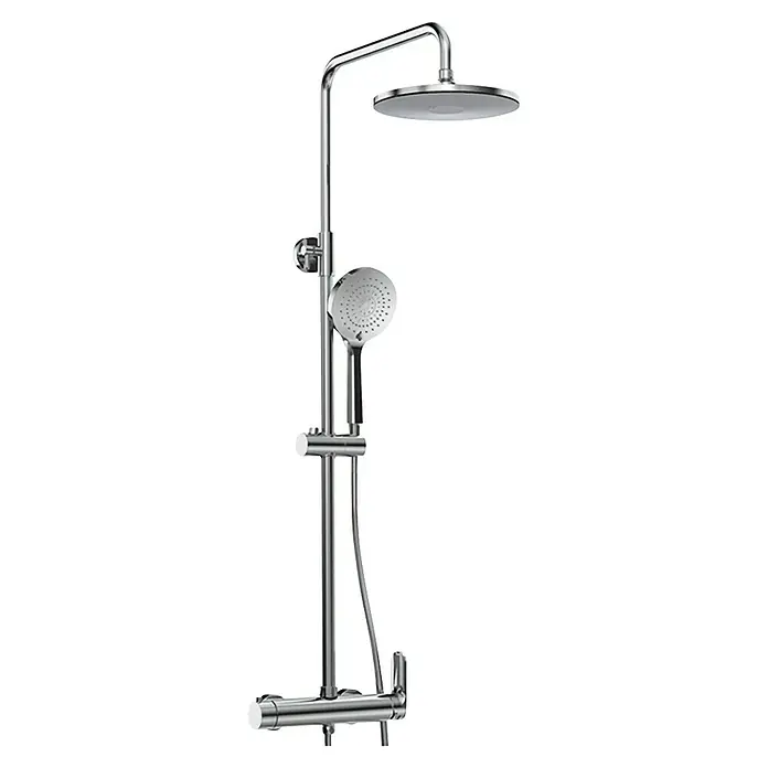 Sistema de ducha Flow Pro - Número de tipos de chorro: 3 ud., Cromo - Elegante sistema de ducha con rociador superior y de mano, en cromo, que promete una experiencia de baño moderna, ideal para baños con estilo.