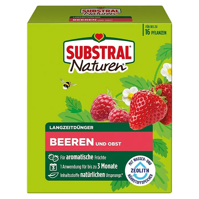 Substral Naturen Beeren- & Obst-Dünger - 1,2 kg - Substral Naturen Beerendünger: Langzeitdünger für bis zu 16 Pflanzen, ideal für aromatische Früchte und natürliche Inhaltsstoffe.