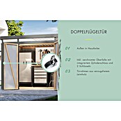 Karibu Gerätehaus Marder 2,5 (Außenmaß inkl. Dachüberstand (B x T): 420 x 298 cm, Stahl, Graualuminium) | BAUHAUS