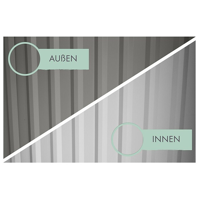 Karibu Gerätehaus Marder 2,5 (Außenmaß inkl. Dachüberstand (B x T): 420 x 298 cm, Stahl, Graualuminium) | BAUHAUS