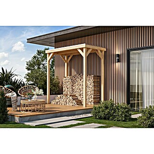 Karibu Gartenpavillon Cubeco (231 x 124,5 cm, Holz, Natur)