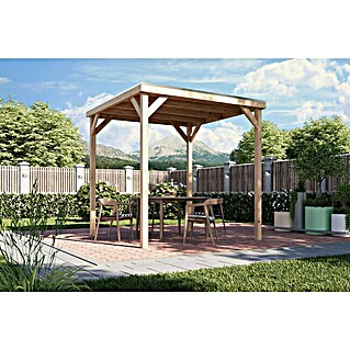 Karibu Gartenpavillon Toscana (242 x 242 cm, Holz, Naturbelassen, Ohne Wände)