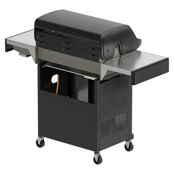 Grillstar Gasgrill Powerburner 550-1 - Grillfläche (B x T): 70 x 41 cm, 14,65 kW, Anzahl Brenner: 5 - Hier sehen wir einen tragbaren Gasgrill mit zwei Ablagetischen. Dieser Grill ist ideal für alle Ihre Grillbedürfnisse im Freien.