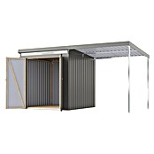 Karibu Gerätehaus Marder 2 (Außenmaß inkl. Dachüberstand (B x T): 420 x 215 cm, Stahl, Graualuminium) | BAUHAUS