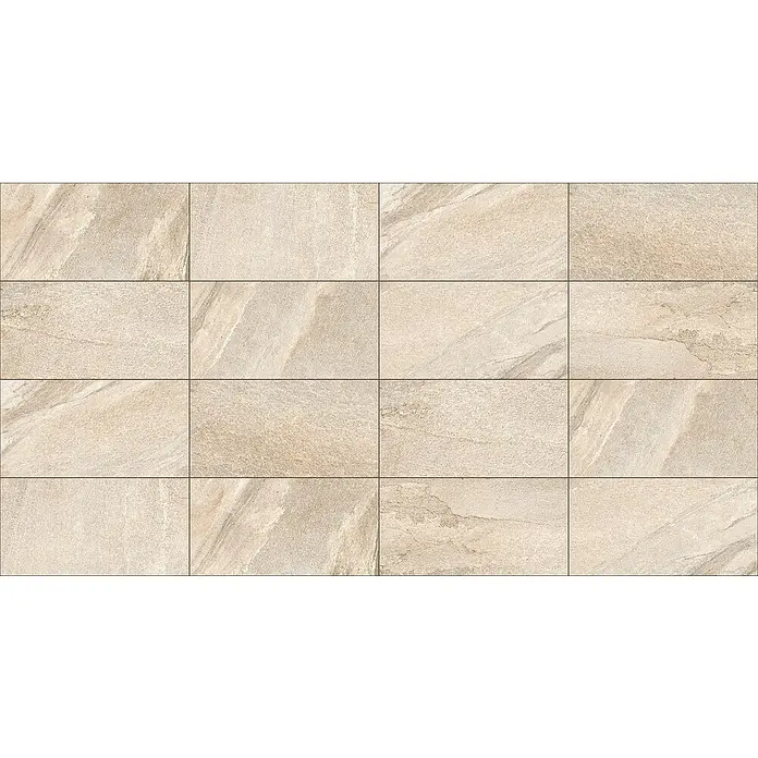 Terrassenfliese Etna - 40 x 80 x 2 cm, Cappucino, Matt - Beige Bodenfliesen mit natürlicher Steinoptik, verlegt in einem regelmäßigen Muster. Diese Fliesen verleihen jedem Raum ein warmes und elegantes Ambiente.