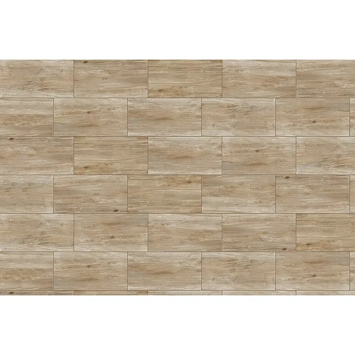 Terrassenfliese Foresta - 40 x 80 x 2 cm, Chiaro, Matt - Beige Holzbodenfliesen in horizontaler Anordnung. Die Holzstruktur verleiht dem Boden eine warme und natürliche Optik.