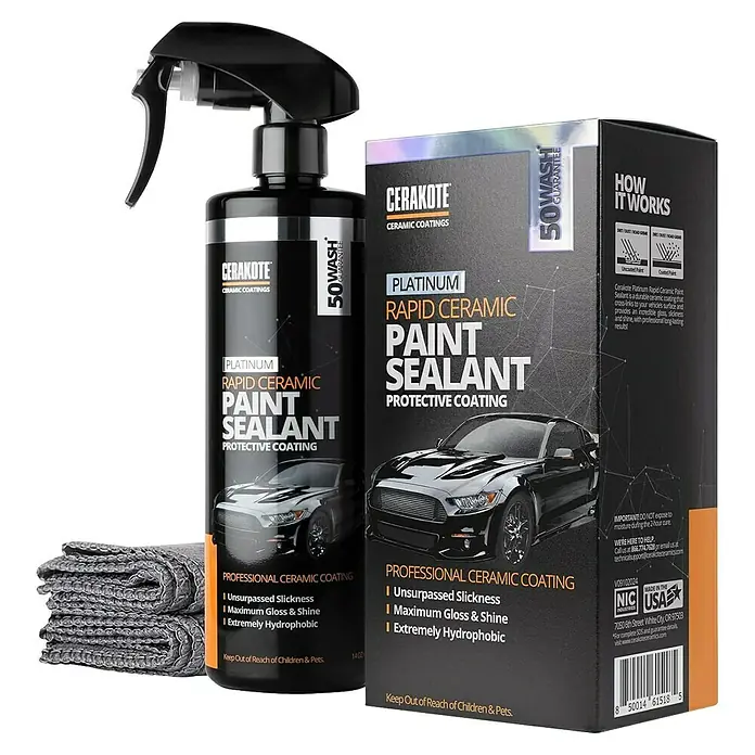 Cerakote Lackversiegelung - 300 ml - Cerakote Platinum Rapid Ceramic Lackversiegelung: Professionelle Keramikbeschichtung für unübertroffene Glätte, maximalen Glanz und extreme Hydrophobie.