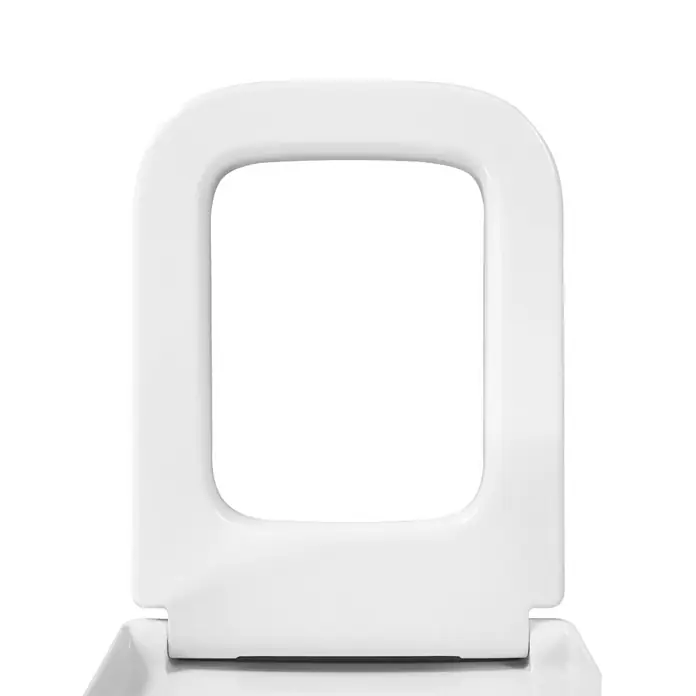 Temtasi WC-Sitz Vea - Duroplast, Weiß, Mit Absenkautomatik - Nahaufnahme eines weißen WC-Sitzes in modernem Design, der Komfort und Hygiene für jedes Badezimmer verspricht.