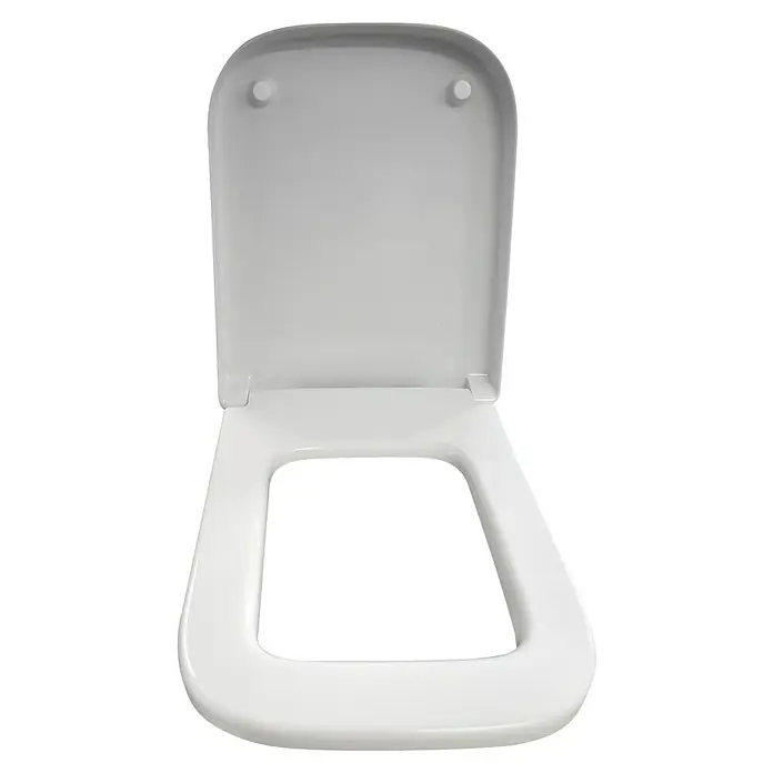 Temtasi WC-Sitz Vea - Duroplast, Weiß, Mit Absenkautomatik - Weiße Toilettensitzgarnitur mit Deckel und quadratischer Form für mehr Komfort und Hygiene im Badezimmer.