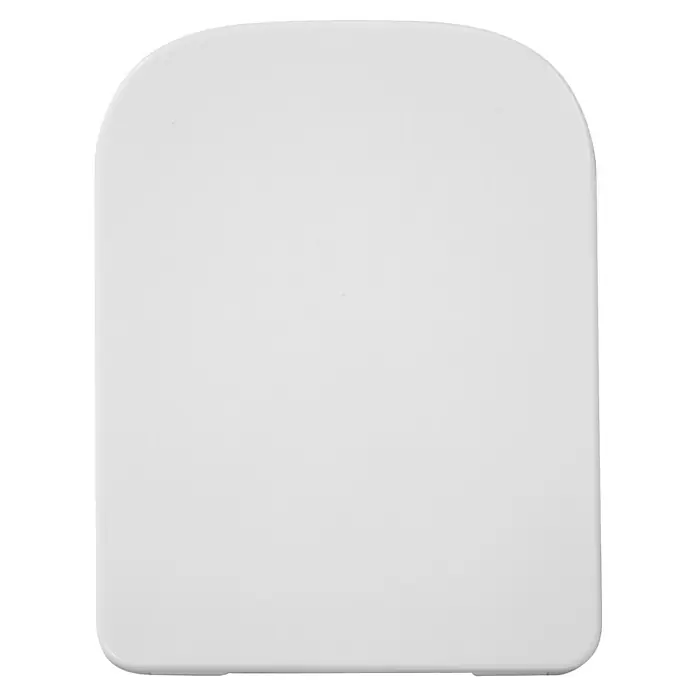 Temtasi WC-Sitz Vea - Duroplast, Weiß, Mit Absenkautomatik - Weiße Toilettenabdeckung mit abgerundeten Ecken. Die Oberfläche ist glatt und reflektiert das Licht dezent.