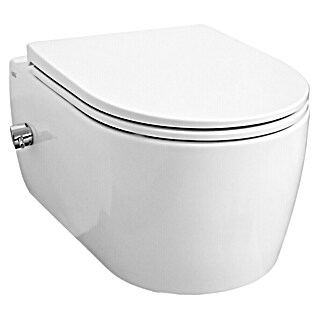 Temtasi Wand-Dusch-WC-Set Solid (Spülrandlos, Ohne Spezialglasur, Spülform: Tief, WC Abgang: Waagerecht, Weiß)