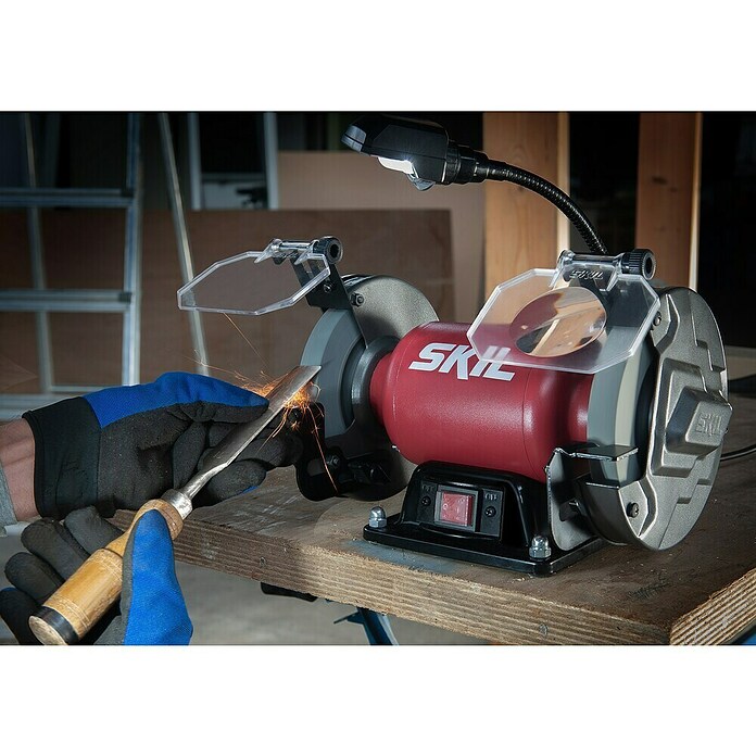Skil Dubbele slijpmachine + Gratis Accu Compressor (400 W, Diameter schuurschijf: 150 mm) | BAUHAUS
