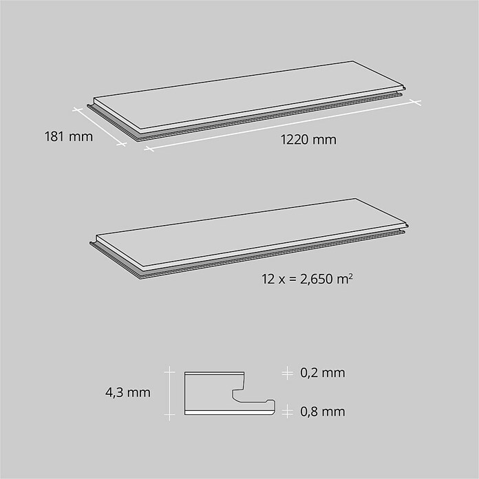 Vinilni pod Rigid Solar  (Rustikalen videz, 1.220 x 182 x 4,3 mm) | Vinil na klik | Vinilne talne obloge | Talne obloge | Izdelki | BAUHAUS