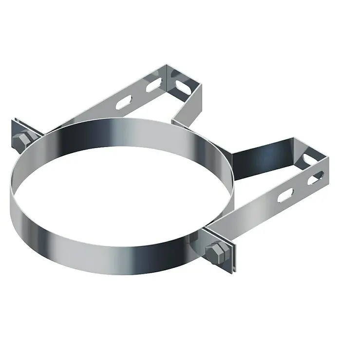 Raab Rohrschelle DW 25 Optilife Wandbefestigung 60 mm - Edelstahl, Durchmesser: 150 mm - Rohrschelle aus Metall zur Befestigung von Rohren an Wänden oder Decken mit Schrauben und Befestigungslaschen für sicheren Halt.