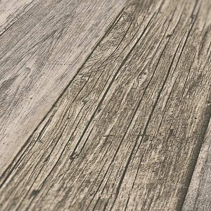 Tadessi Vliestapete M1-No.917 - Schwarz, Holzoptik, 10,05 x 0,53 m - Rustikale graubraune Tapete in Holzoptik.