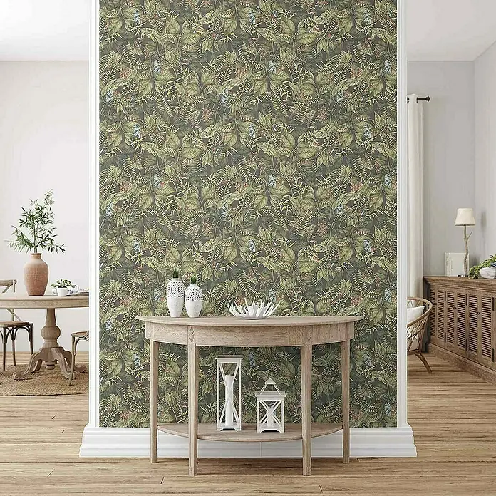 Tadessi Vliestapete M1-No.4492 - Grün, Floral, 10,05 x 0,53 m