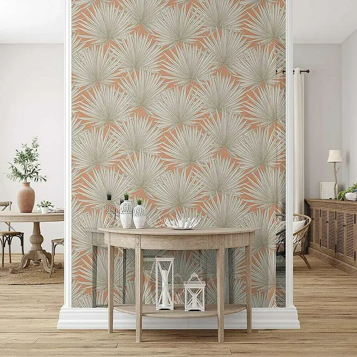 Tadessi Vliestapete M1-No.4237 - Orange, Floral, 10,05 x 0,53 m