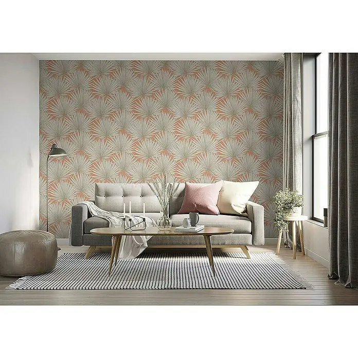 Tadessi Vliestapete M1-No.4237 - Orange, Floral, 10,05 x 0,53 m