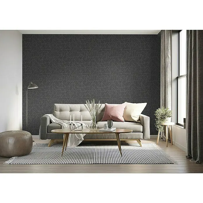 Tadessi Vliestapete M1-No.4358 - Schwarz, Grafisch, 10,05 x 0,53 m