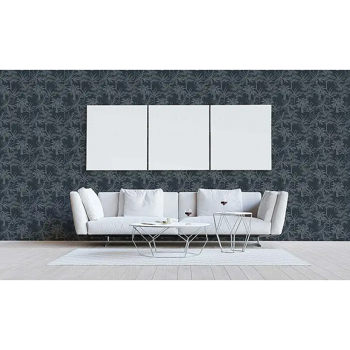 Tadessi Vliestapete M1-No.1617 - Schwarz, Floral, 10,05 x 0,53 m