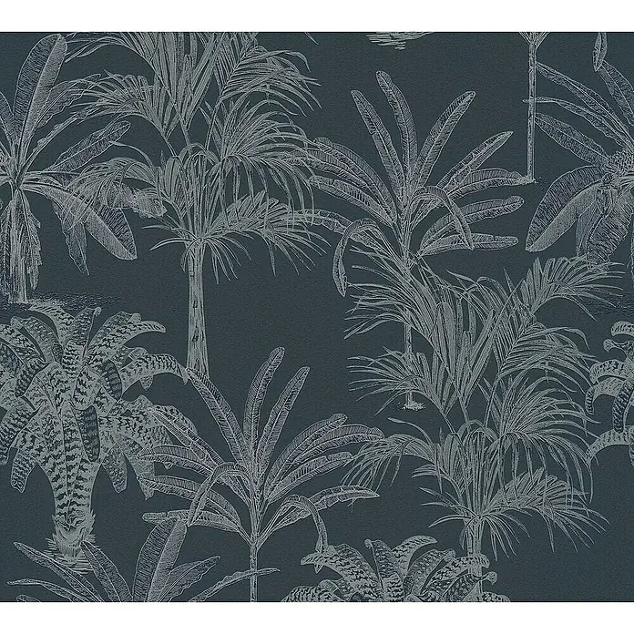 Tadessi Vliestapete M1-No.1617 - Schwarz, Floral, 10,05 x 0,53 m
