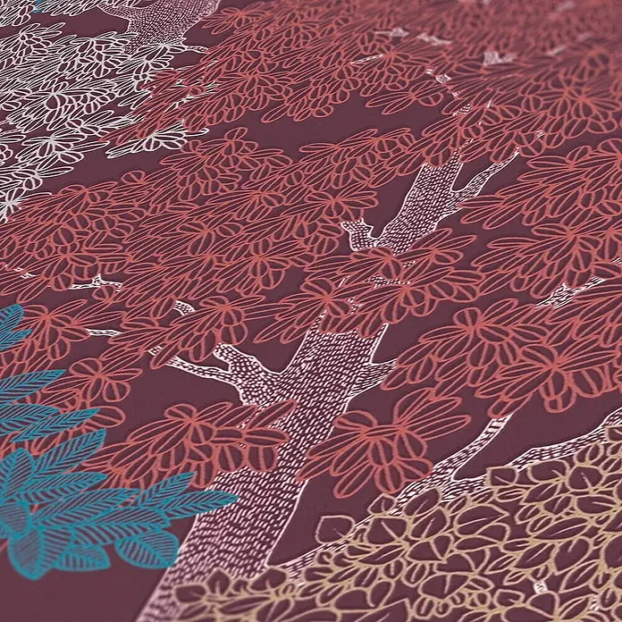 Tadessi Vliestapete M1-No.1442 - Rot, Floral, 10,05 x 0,53 m
