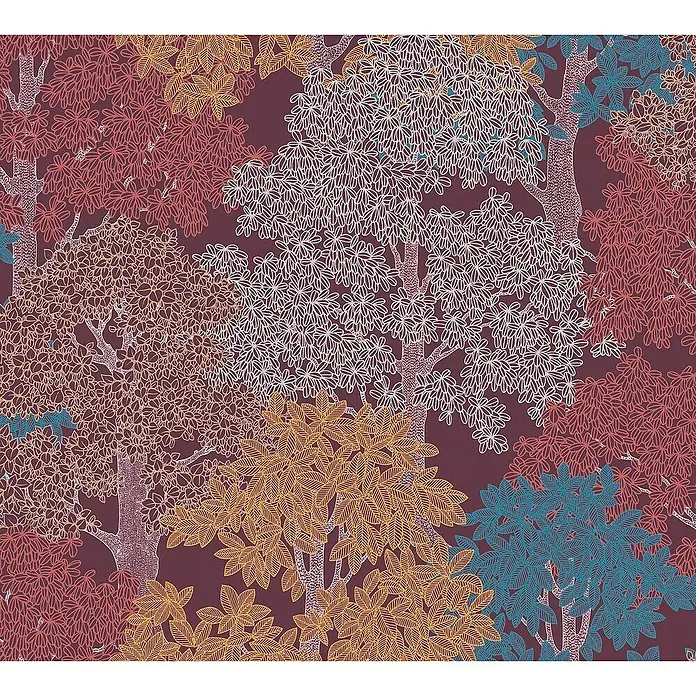 Tadessi Vliestapete M1-No.1442 - Rot, Floral, 10,05 x 0,53 m