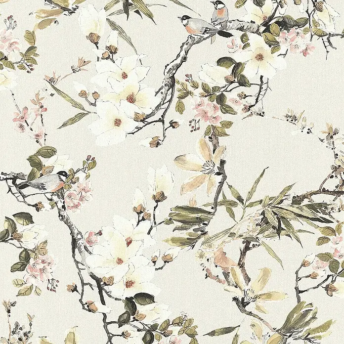 Tadessi Vliestapete M1-No.208 - Grün, Floral, 10,05 x 0,53 m