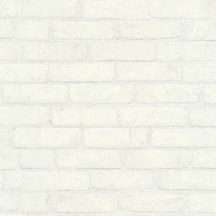 Tadessi Vliestapete M1-No.870 - Weiß, Steinoptik, 10,05 x 0,53 m - Weiße strukturierte Ziegelwandtapete.