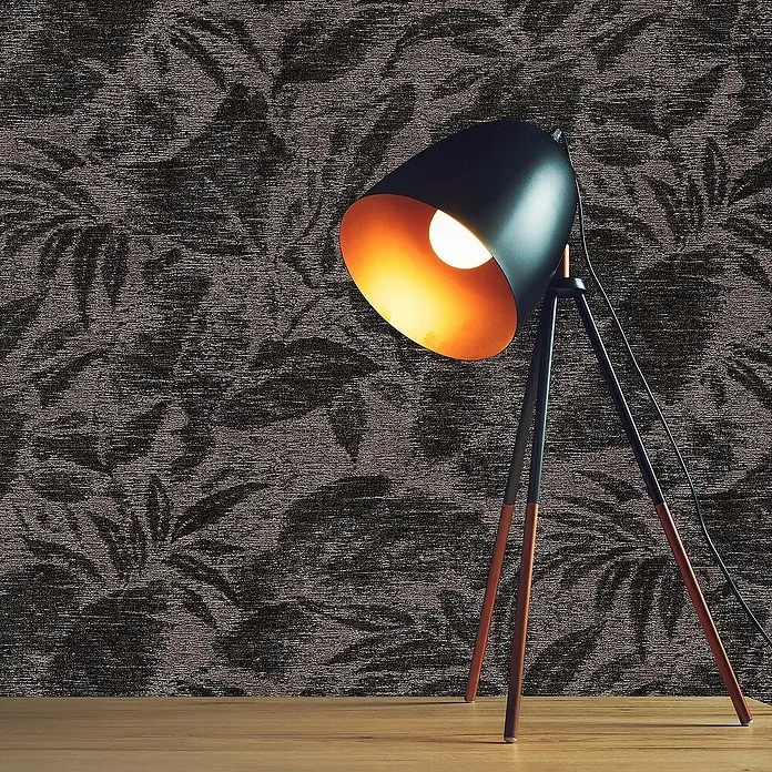 Tadessi Vliestapete M1-No.1487 - Schwarz, Floral, 10,05 x 0,53 m
