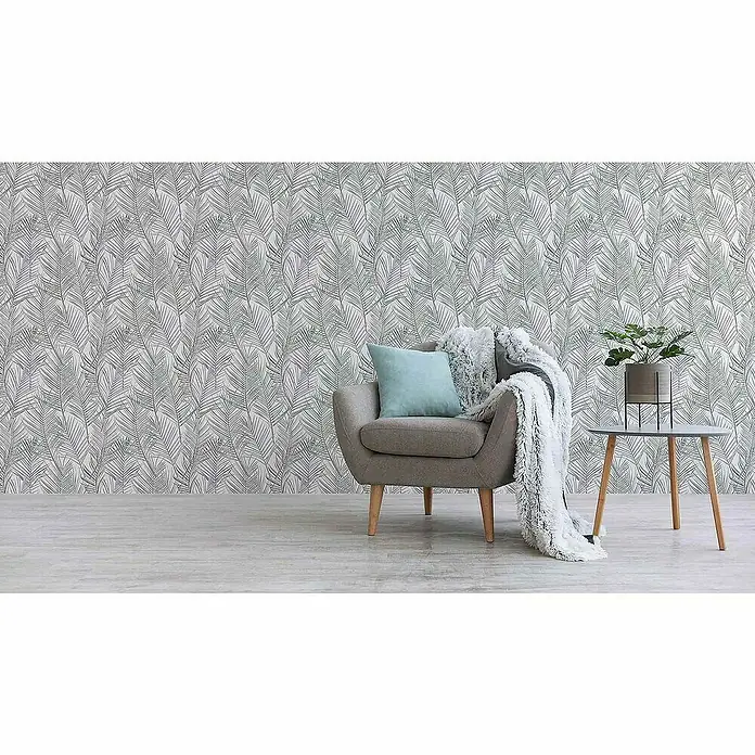 Tadessi Vliestapete M1-No.4213 - Grau, Floral, 10,05 x 0,53 m