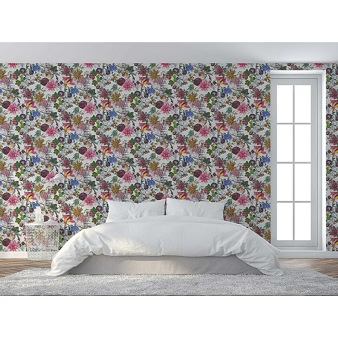 Tadessi Vliestapete M1-No.775 - Weiß, Floral, 10,05 x 0,53 m
