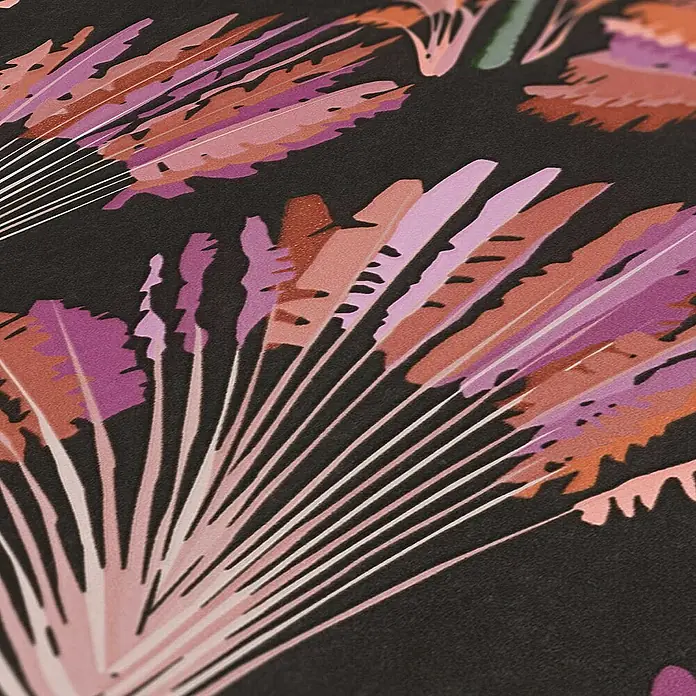 Tadessi Vliestapete M1-No.1545 - Schwarz, Floral, 10,05 x 0,53 m