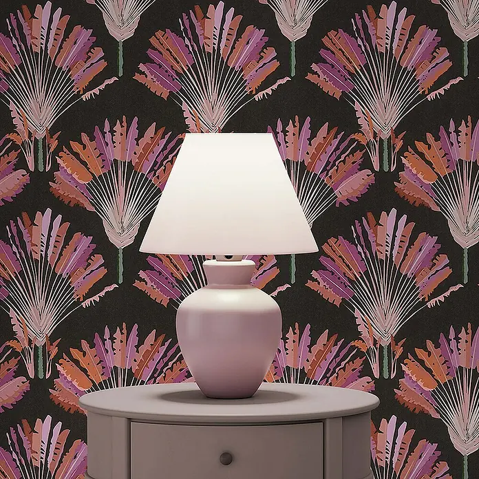 Tadessi Vliestapete M1-No.1545 - Schwarz, Floral, 10,05 x 0,53 m