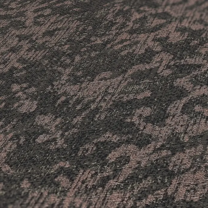 Tadessi Vliestapete M1-No.1760 - Schwarz, Sonstiges, 10,05 x 0,53 m - Strukturierter dunkelbrauner Stoff mit schimmerndem bronzefarbenem abstraktem Muster.