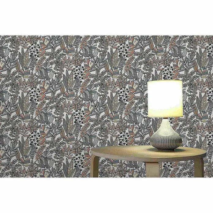 Tadessi Vliestapete M1-No.4258 - Schwarz, Floral, 10,05 x 0,53 m